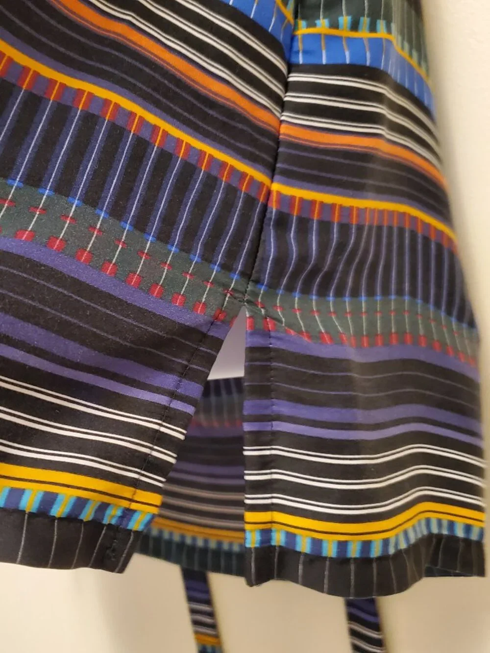 LOFT Festival Striped Multi-Color Tie Back High Neck Sleeveless Top Blouse - SP - Picture 7 of 12